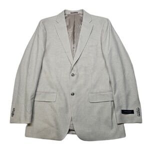 Tommy Hilfiger Conrad Sport‎ Coat Mens 42L 42 White Tan Modern Fit TH Flex $295